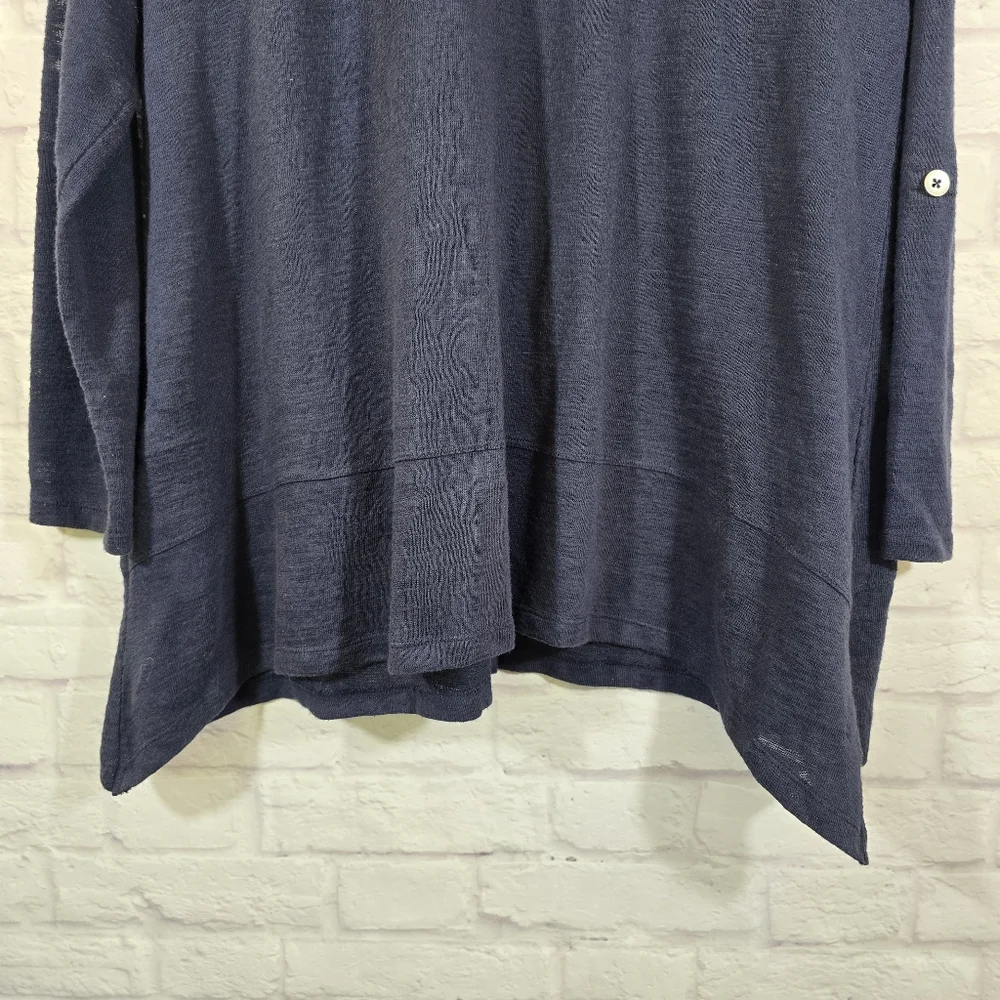 M Style & Co Sport Navy Hooded Cardigan with Pockets Size XL Lightweight Buttons - Picture 9 of 10